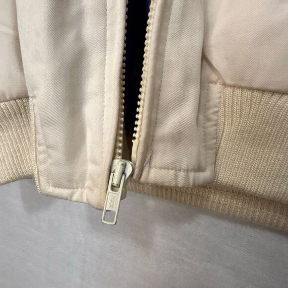 Vintage GANT Men's Size Large White Cotton Full Zip High Neck Bomber Jacket - Picture 6 of 15